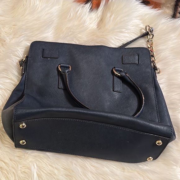 Michael Michael Kors Women's Hamilton Saffiano Leather Medium Satchel, Navy - Picture 4 of 7